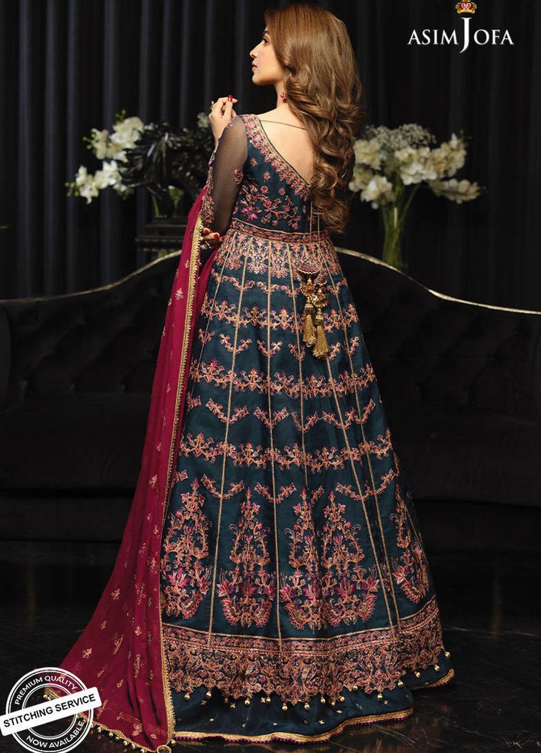 Asim Jofa Embroidered Organza Suits Unstitched 3 Piece AJ21IN AJN-16 - Luxury Formals Collection