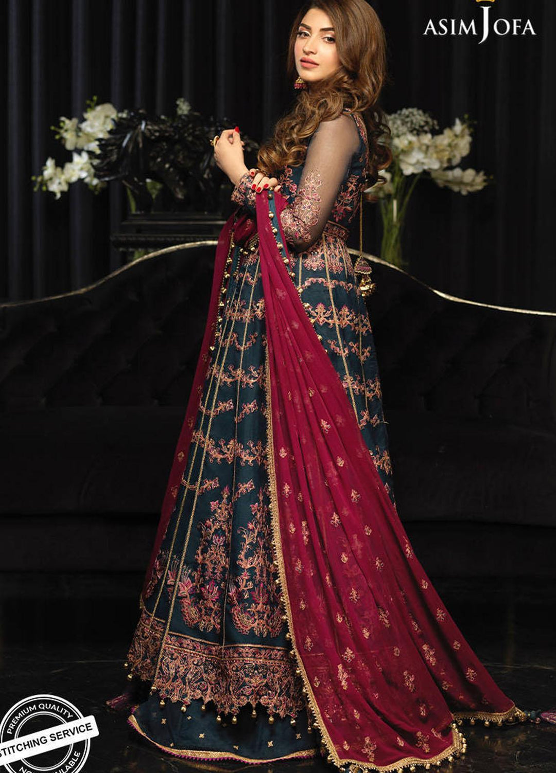 Asim Jofa Embroidered Organza Suits Unstitched 3 Piece AJ21IN AJN-16 - Luxury Formals Collection