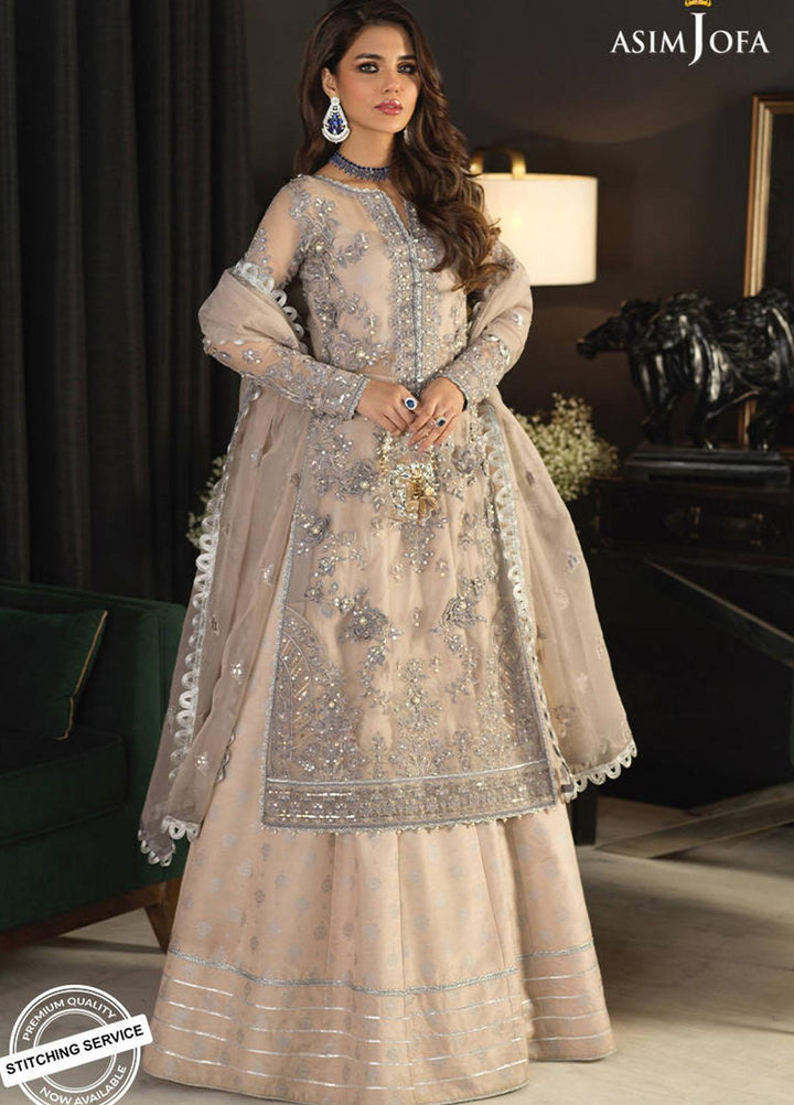 Asim Jofa Embroidered Organza Suits Unstitched 3 Piece AJ21IN AJN-17 - Luxury Formals Collection