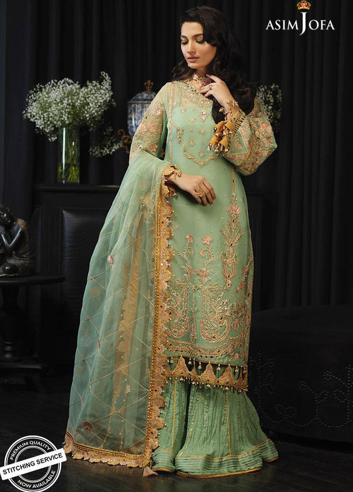 Asim Jofa Embroidered Organza Suits Unstitched 3 Piece AJ21IN AJN-18 - Luxury Formals Collection
