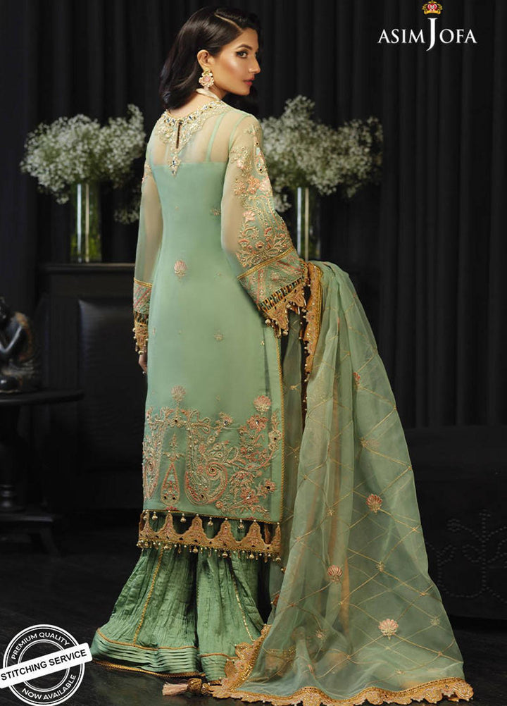 Asim Jofa Embroidered Organza Suits Unstitched 3 Piece AJ21IN AJN-18 - Luxury Formals Collection