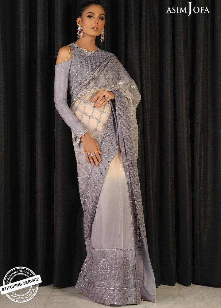 Asim Jofa Embroidered Organza Unstitched Saree AJ21IN AJN-19 - Luxury Formals Collection
