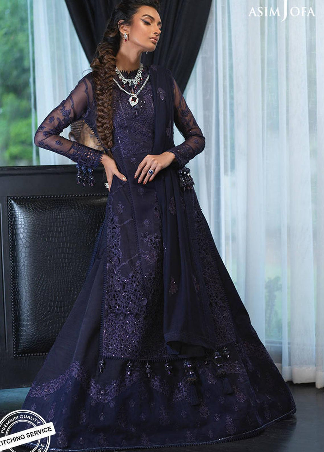 Asim Jofa Embroidered Organza Suits Unstitched 3 Piece AJ21IN AJN-20 - Luxury Formals Collection