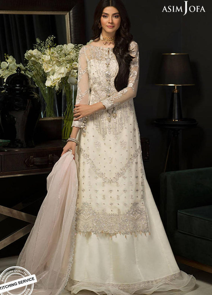 Asim Jofa Embroidered Organza Suits Unstitched 3 Piece AJ21IN AJN-21 - Luxury Formals Collection