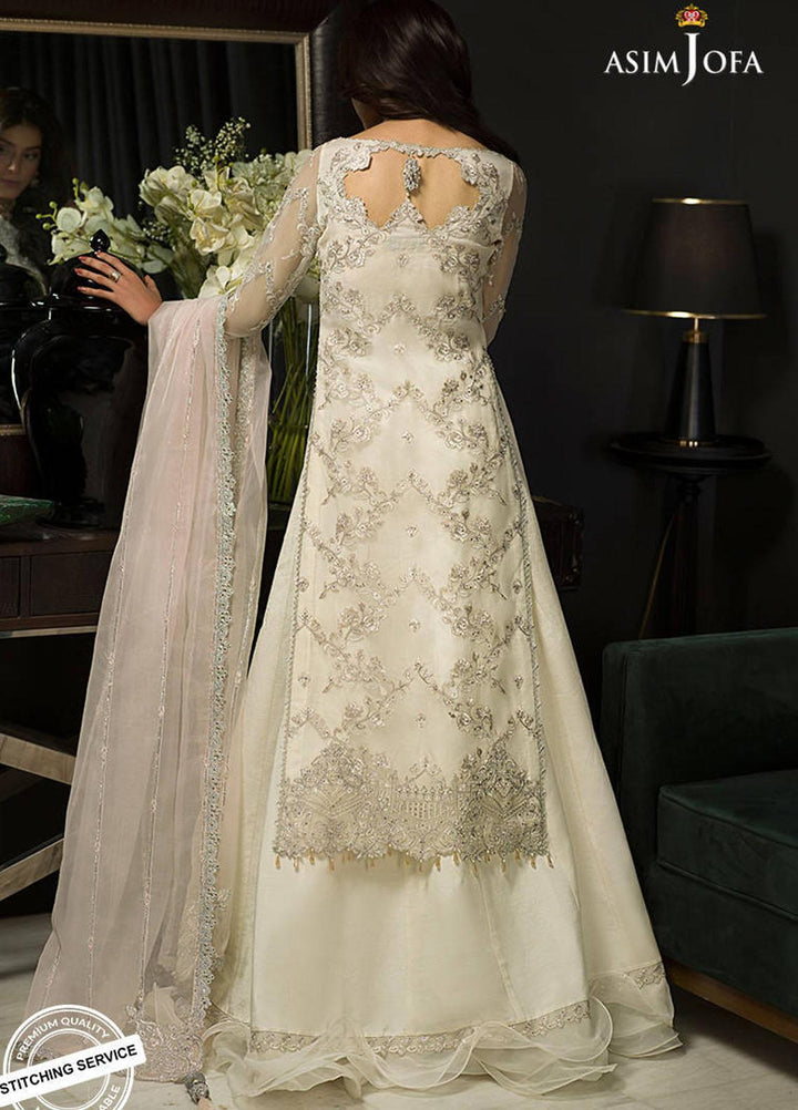 Asim Jofa Embroidered Organza Suits Unstitched 3 Piece AJ21IN AJN-21 - Luxury Formals Collection