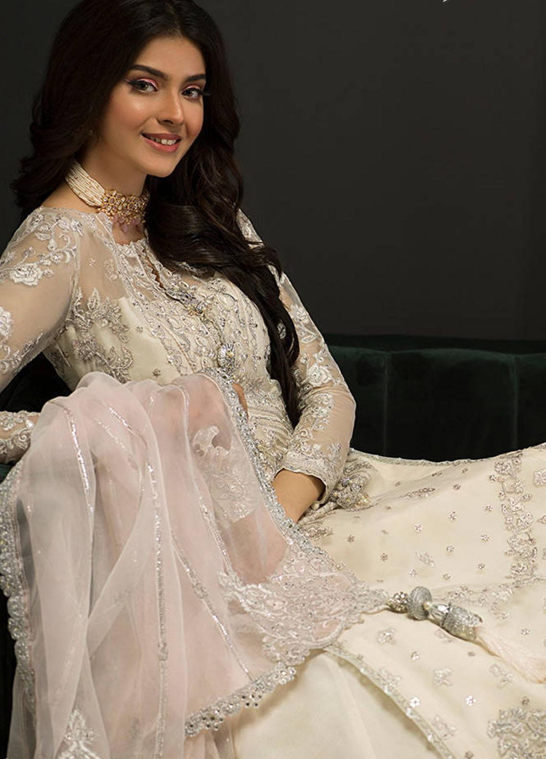 Asim Jofa Embroidered Organza Suits Unstitched 3 Piece AJ21IN AJN-21 - Luxury Formals Collection