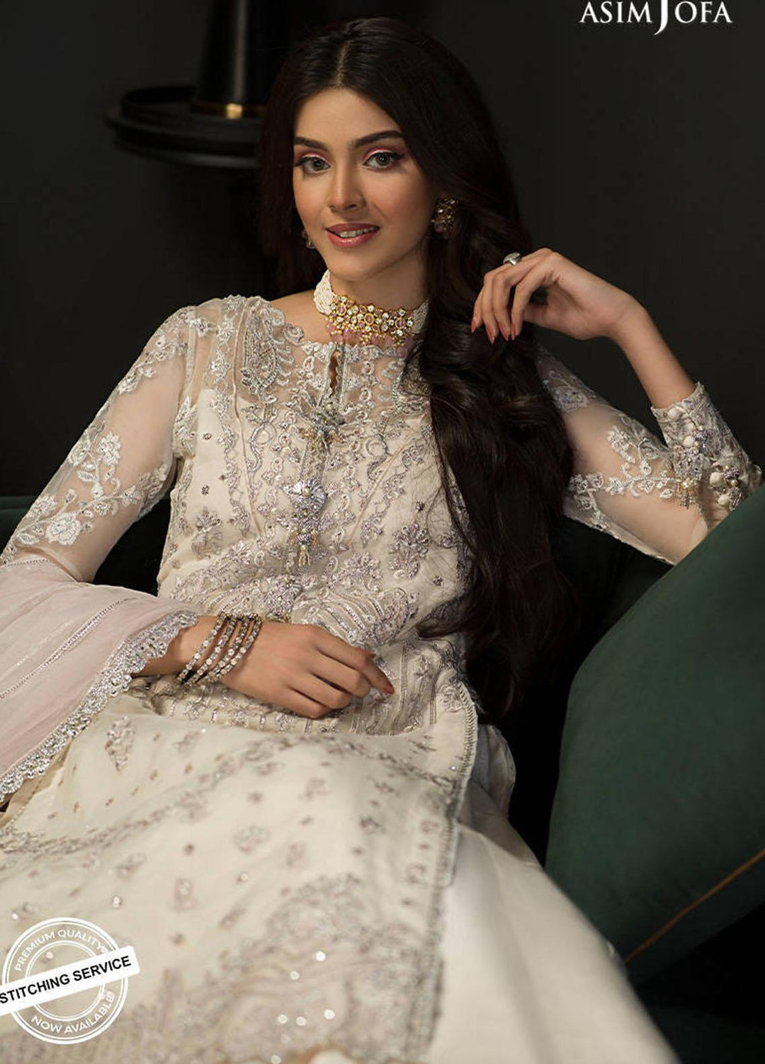 Asim Jofa Embroidered Organza Suits Unstitched 3 Piece AJ21IN AJN-21 - Luxury Formals Collection