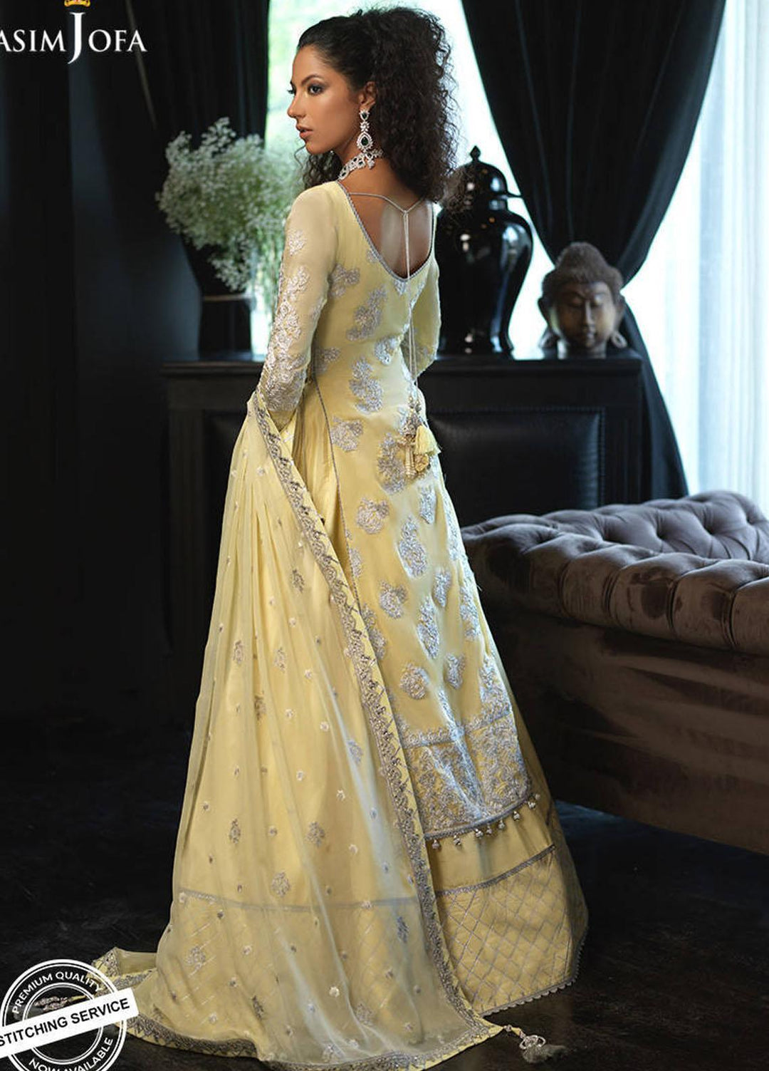 Asim Jofa Embroidered Raw Silk Suits Unstitched 3 Piece AJ21IN AJN-22 - Luxury Formals Collection