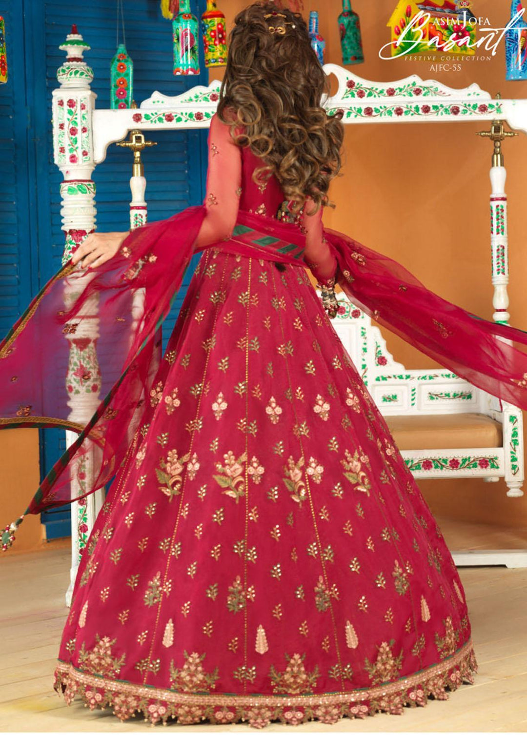 Jashan-e-Basant By Asim Jofa Embroidered Organza Suits Unstitched 3 Piece AJ22JB AJFC-55 - Festive Collection