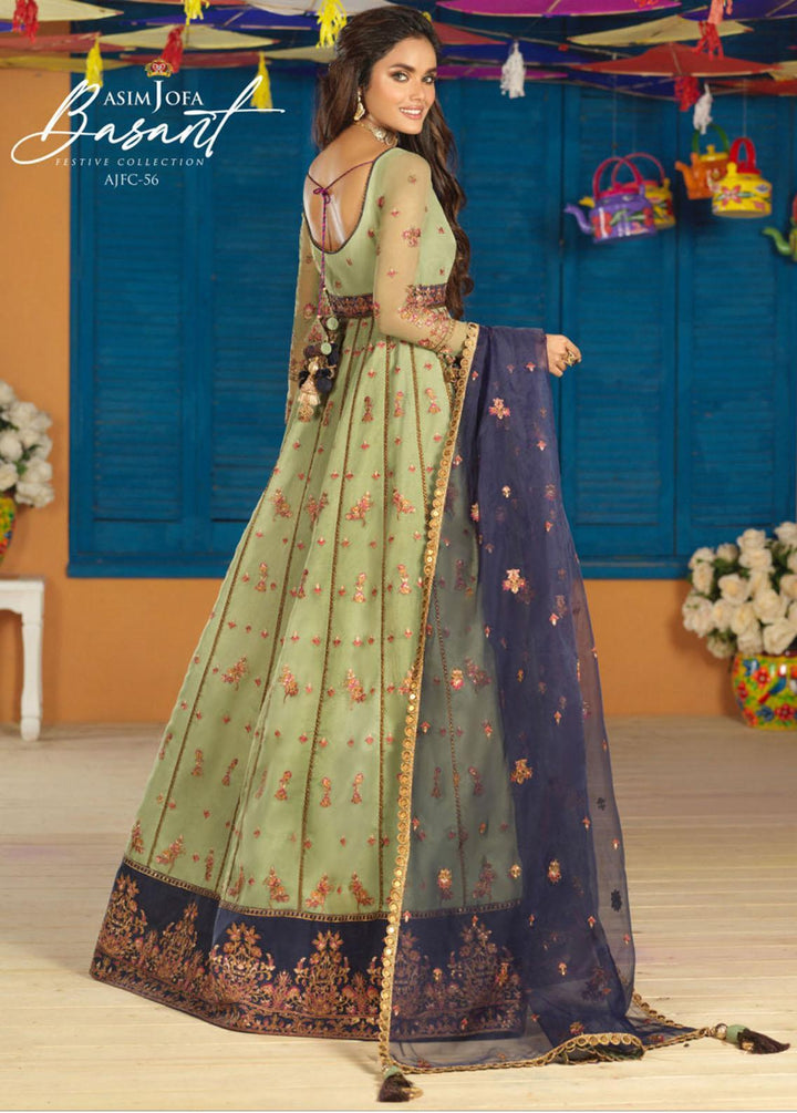 Jashan-e-Basant By Asim Jofa Embroidered Organza Suits Unstitched 3 Piece AJ22JB AJFC-56 - Festive Collection