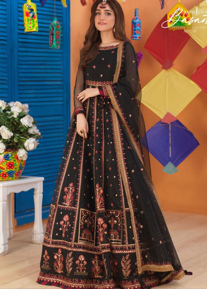 Jashan-e-Basant By Asim Jofa Embroidered Organza Suits Unstitched 3 Piece AJ22JB AJFC-57 - Festive Collection