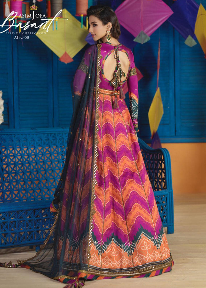 Jashan-e-Basant By Asim Jofa Embroidered Silk Suits Unstitched 3 Piece AJ22JB AJFC-58 - Festive Collection