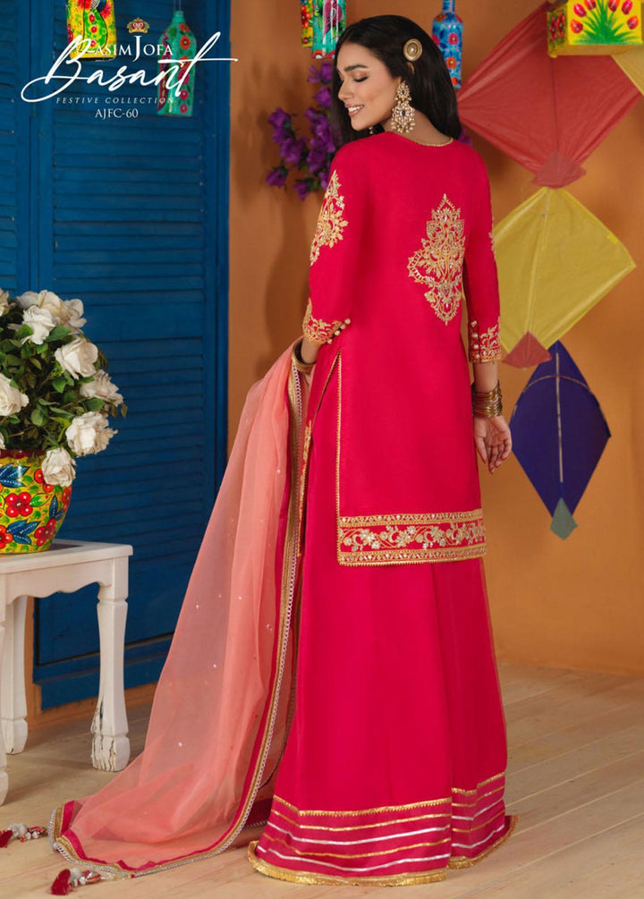 Jashan-e-Basant By Asim Jofa Embroidered Cotton Net Suits Unstitched 3 Piece AJ22JB AJFC-60 - Festive Collection
