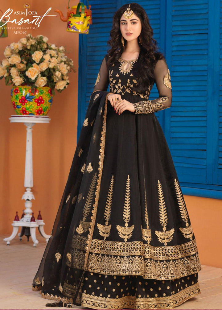 Jashan-e-Basant By Asim Jofa Embroidered Organza Suits Unstitched 3 Piece AJ22JB AJFC-65 - Festive Collection