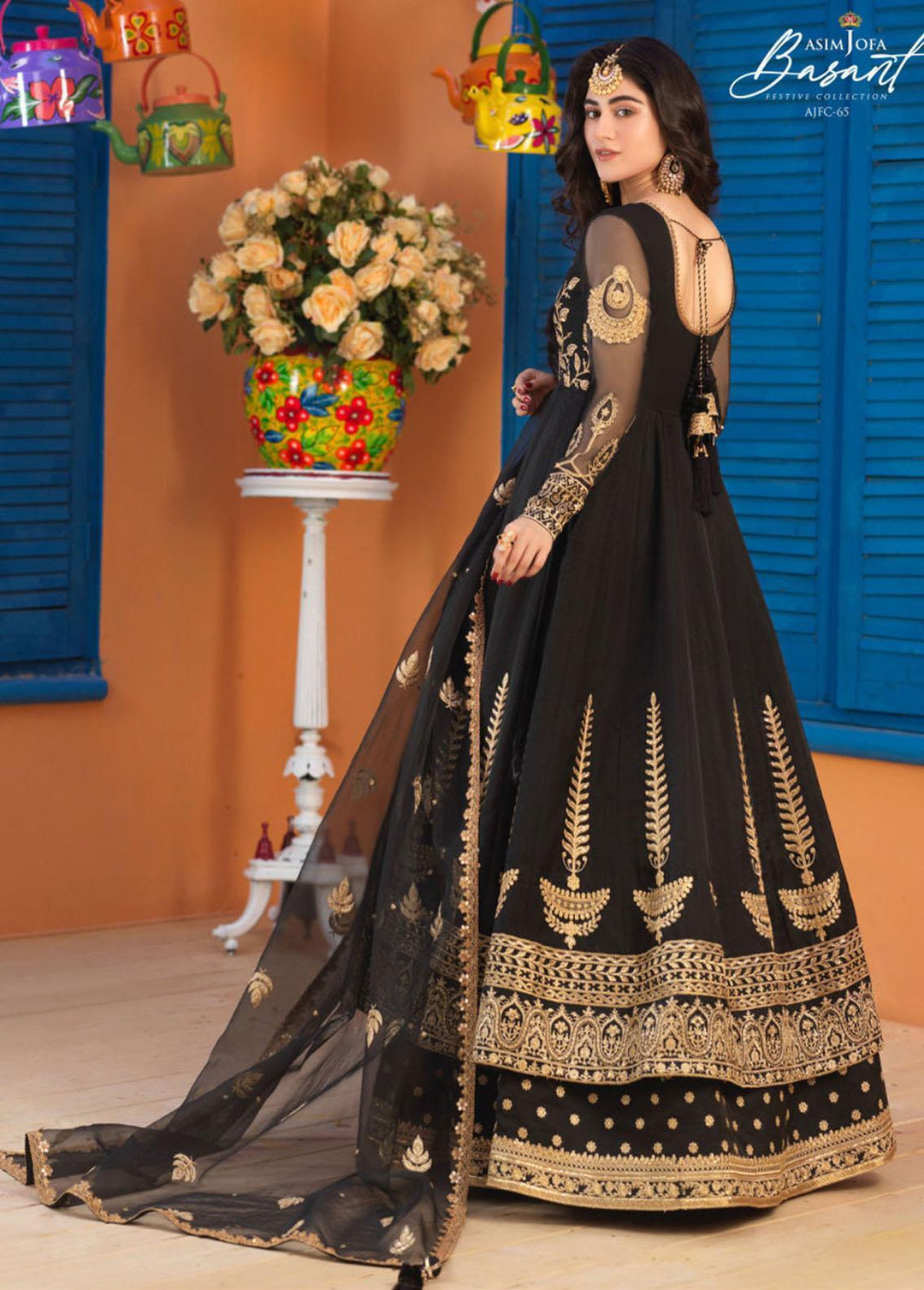 Jashan-e-Basant By Asim Jofa Embroidered Organza Suits Unstitched 3 Piece AJ22JB AJFC-65 - Festive Collection