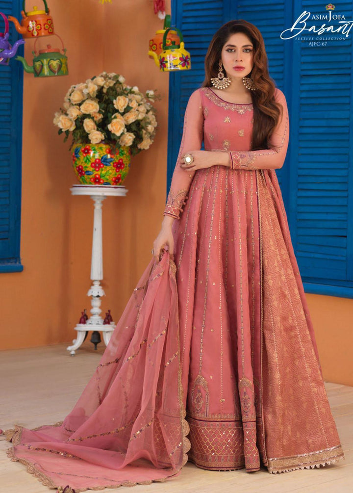 Jashan-e-Basant By Asim Jofa Embroidered Organza Suits Unstitched 3 Piece AJ22JB AJFC-67 - Festive Collection