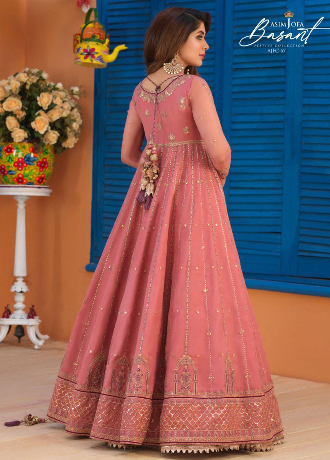 Jashan-e-Basant By Asim Jofa Embroidered Organza Suits Unstitched 3 Piece AJ22JB AJFC-67 - Festive Collection