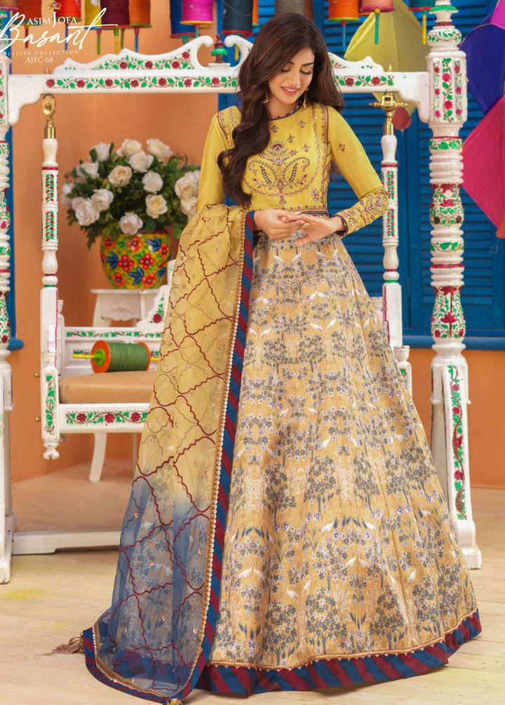 Jashan-e-Basant By Asim Jofa Embroidered Jacquard Suits Unstitched 3 Piece AJ22JB AJFC-68 - Festive Collection