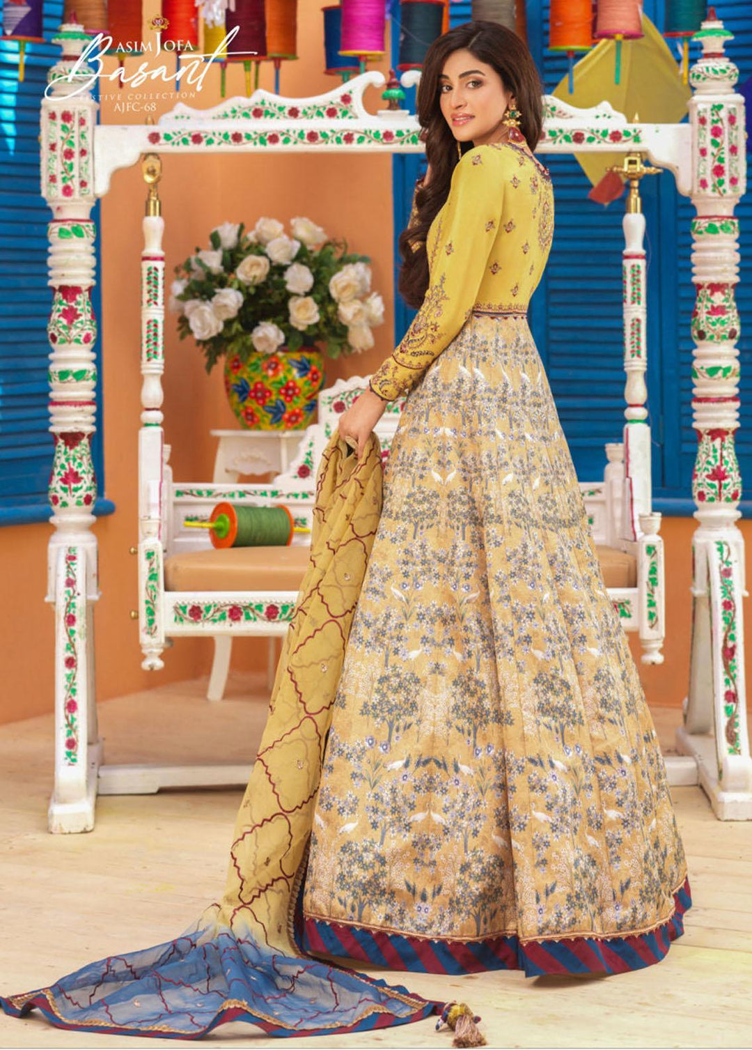 Jashan-e-Basant By Asim Jofa Embroidered Jacquard Suits Unstitched 3 Piece AJ22JB AJFC-68 - Festive Collection