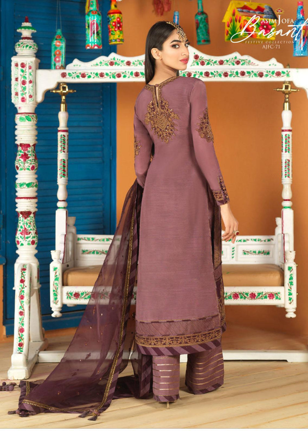 Jashan-e-Basant By Asim Jofa Embroidered Viscose Silk Suits Unstitched 3 Piece AJ22JB AJFC-71 - Festive Collection