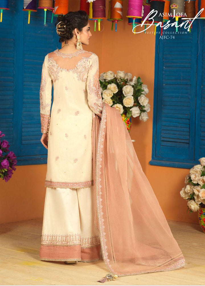 Jashan-e-Basant By Asim Jofa Embroidered Missouri Suits Unstitched 3 Piece AJ22JB AJFC-74 - Festive Collection