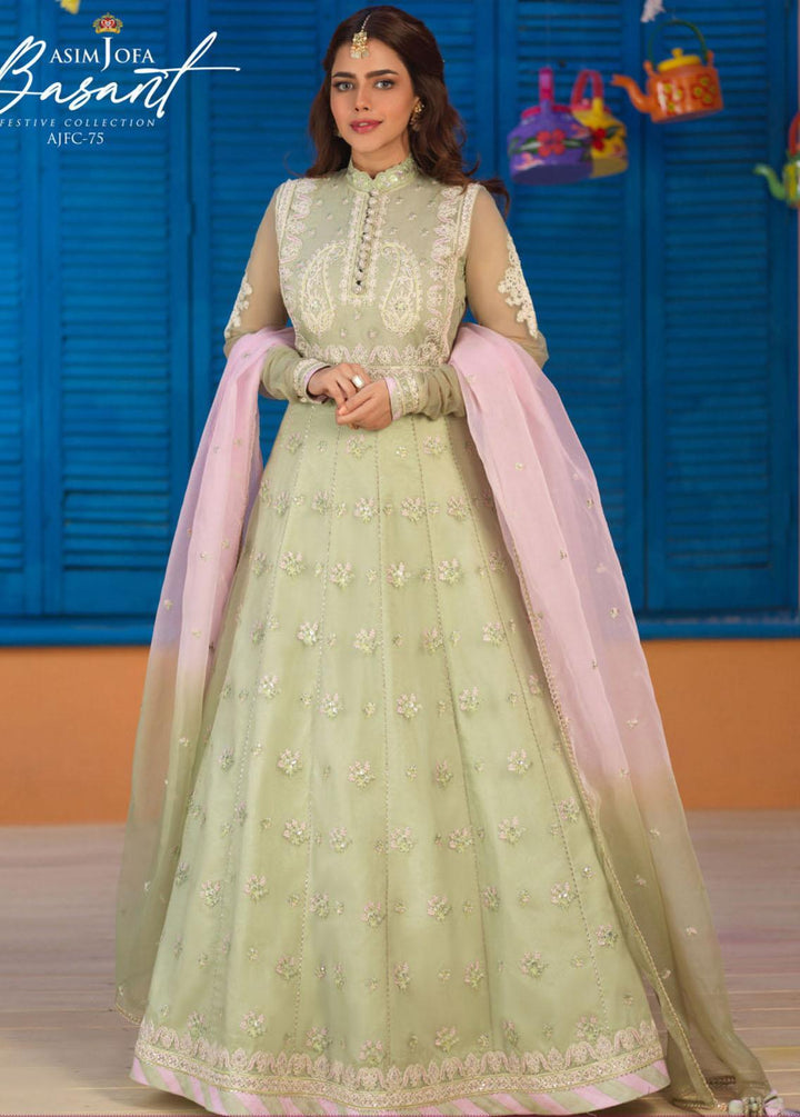 Jashan-e-Basant By Asim Jofa Embroidered Organza Suits Unstitched 3 Piece AJ22JB AJFC-75 - Festive Collection