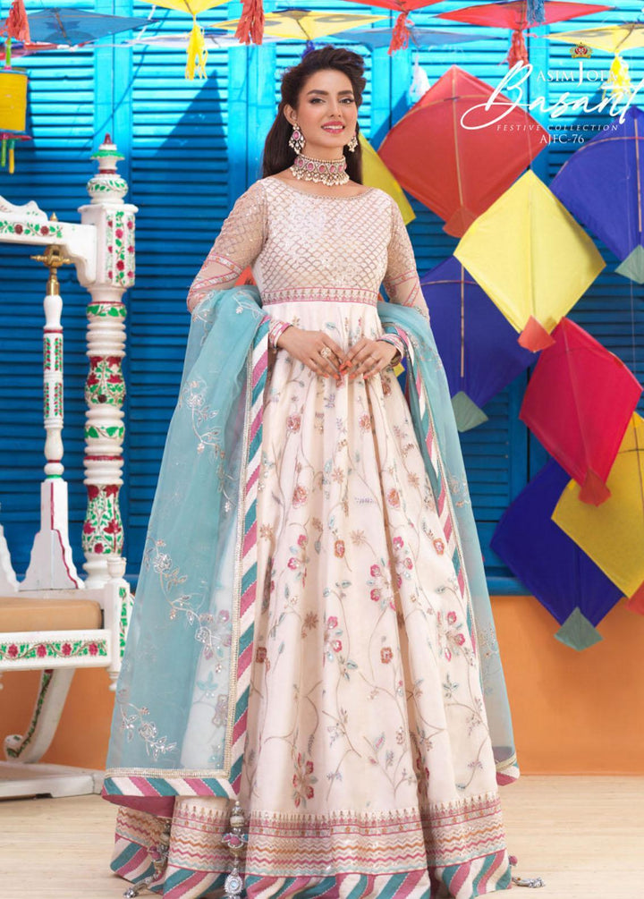 Jashan-e-Basant By Asim Jofa Embroidered Organza Suits Unstitched 3 Piece AJ22JB AJFC-76 - Festive Collection
