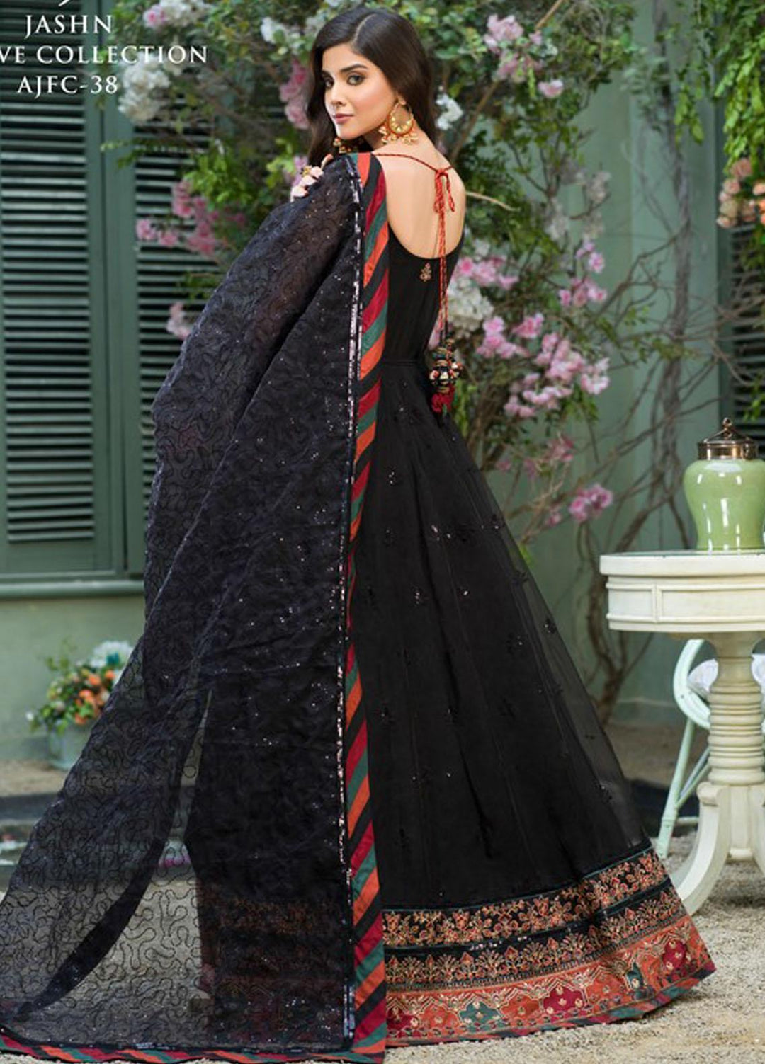 Asim Jofa Embroidered Organza Suits Unstitched 3 Piece AJ21J AJFC-38 - Festive Collection