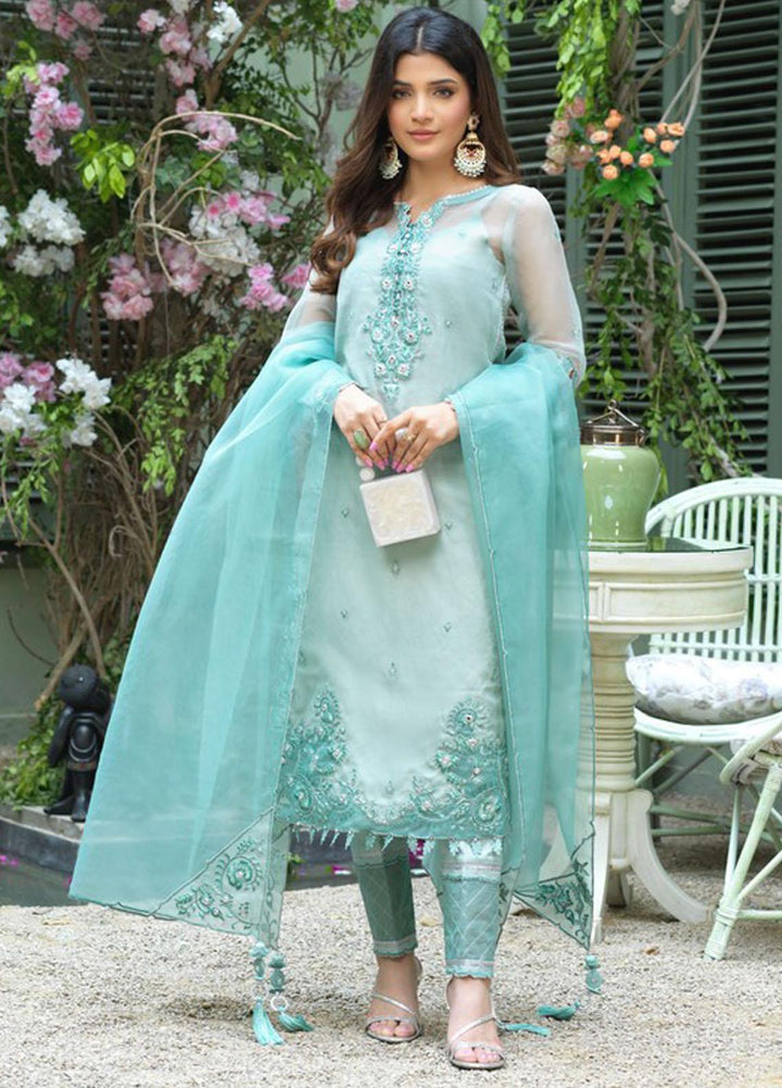 Asim Jofa Embroidered Organza Suits Unstitched 3 Piece AJ21J AJFC-39 - Festive Collection