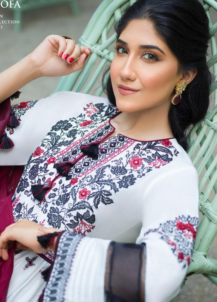 Asim Jofa Embroidered Cotton Suits Unstitched 3 Piece AJ21J AJFC-41 - Festive Collection