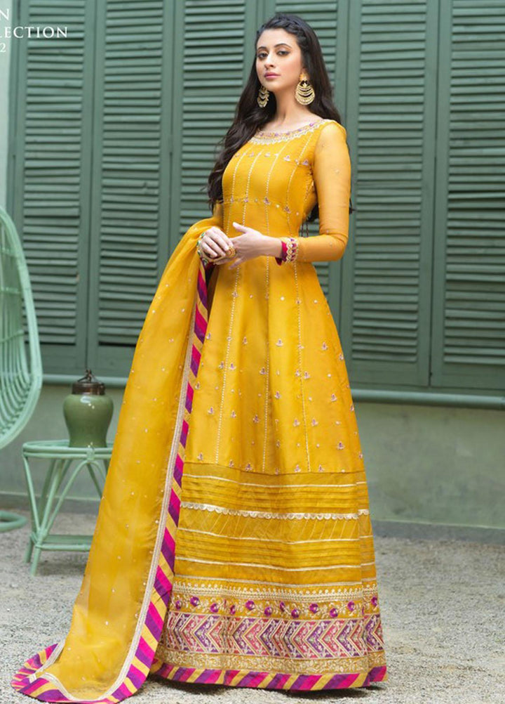 Asim Jofa Embroidered Organza Suits Unstitched 3 Piece AJ21J AJFC-42 - Festive Collection