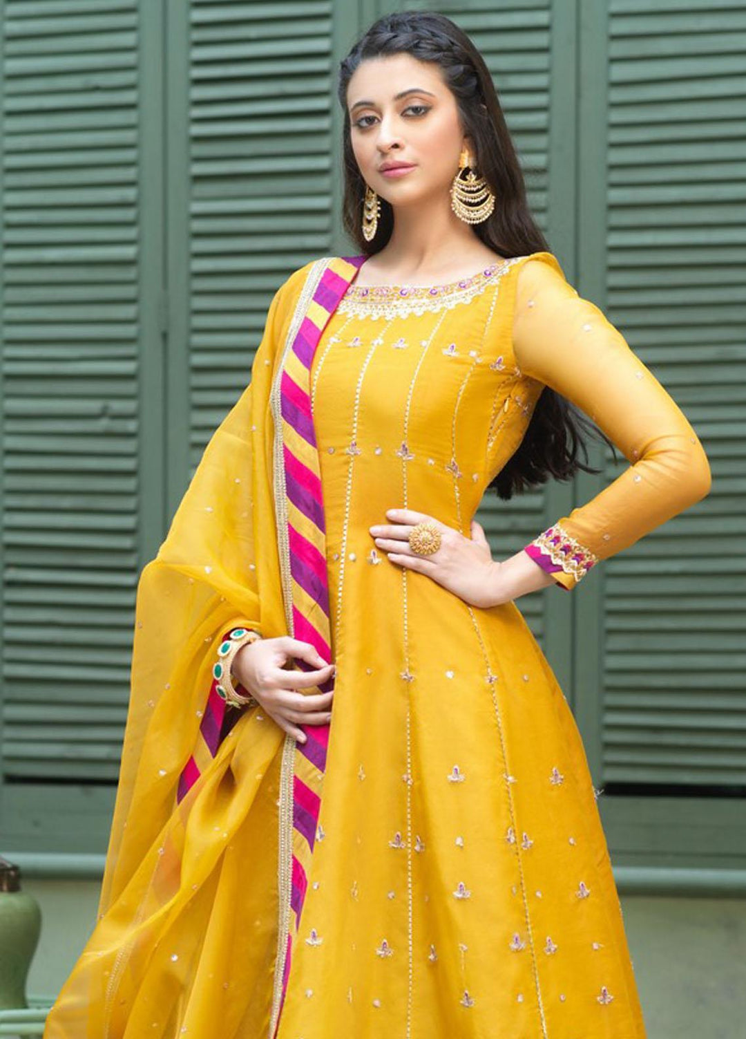 Asim Jofa Embroidered Organza Suits Unstitched 3 Piece AJ21J AJFC-42 - Festive Collection