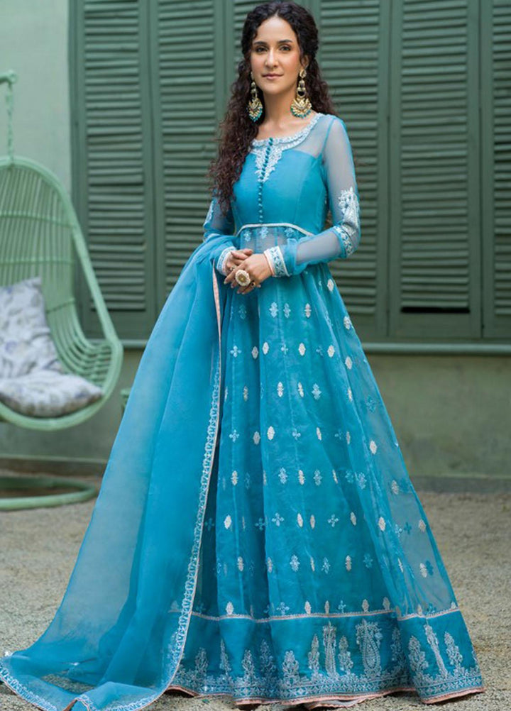 Asim Jofa Embroidered Organza Suits Unstitched 3 Piece AJ21J AJFC-43 - Festive Collection