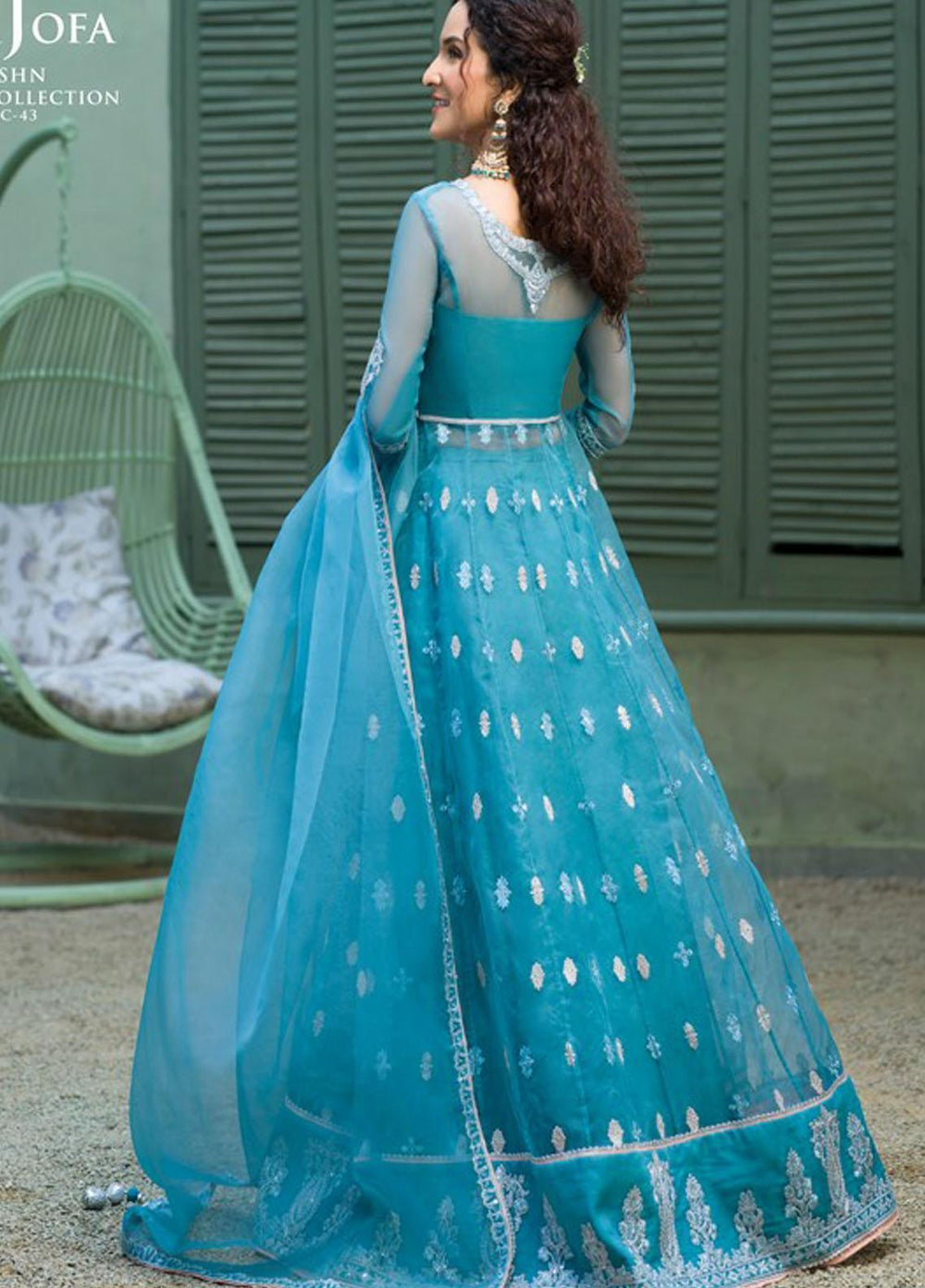 Asim Jofa Embroidered Organza Suits Unstitched 3 Piece AJ21J AJFC-43 - Festive Collection