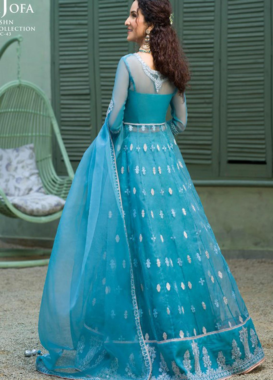 Asim Jofa Embroidered Organza Suits Unstitched 3 Piece AJ21J AJFC-43 - Festive Collection