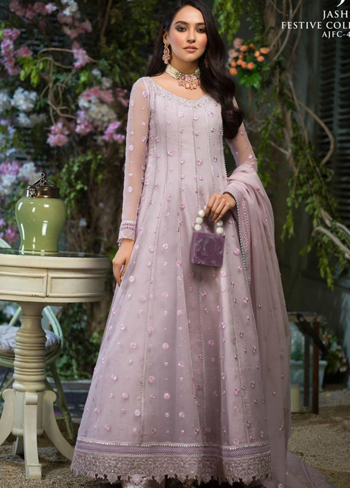 Asim Jofa Embroidered Organza Suits Unstitched 3 Piece AJ21J AJFC-45 - Festive Collection