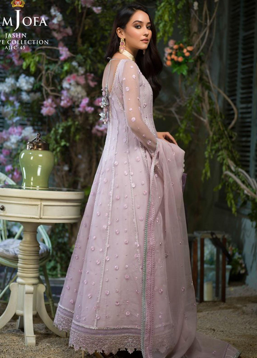 Asim Jofa Embroidered Organza Suits Unstitched 3 Piece AJ21J AJFC-45 - Festive Collection