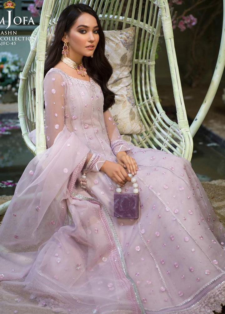 Asim Jofa Embroidered Organza Suits Unstitched 3 Piece AJ21J AJFC-45 - Festive Collection