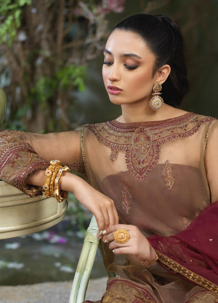 Asim Jofa Embroidered Organza Suits Unstitched 3 Piece AJ21J AJFC-47 - Festive Collection