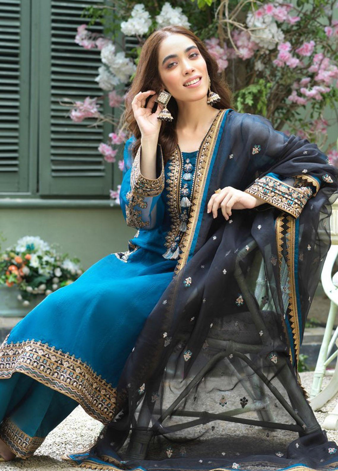 Asim Jofa Embroidered Organza Suits Unstitched 3 Piece AJ21J AJFC-48 - Festive Collection