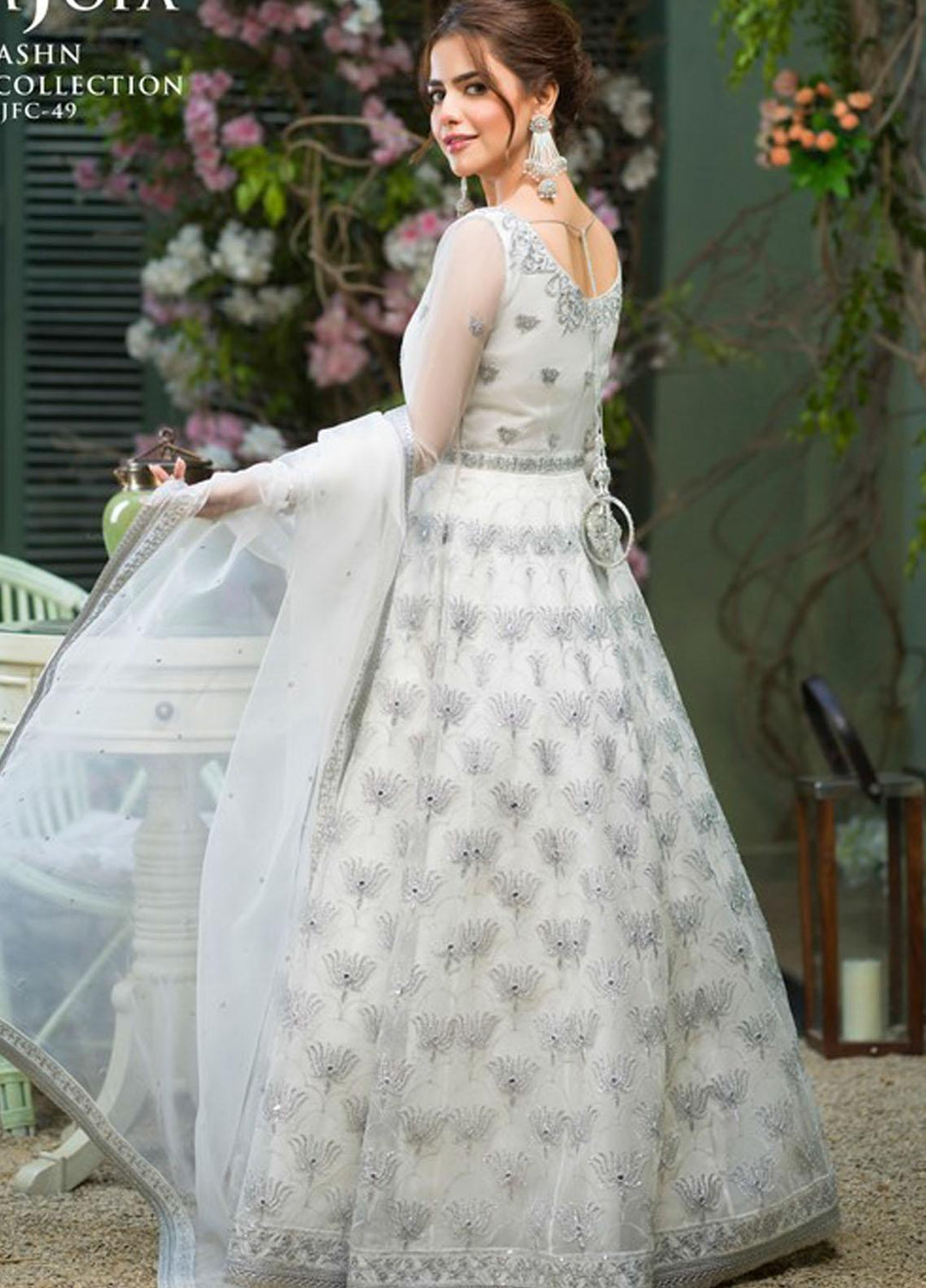 Asim Jofa Embroidered Organza Suits Unstitched 3 Piece AJ21J AJFC-49 - Festive Collection