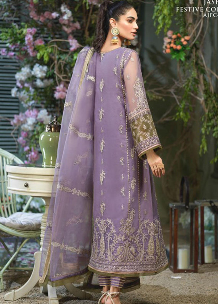 Asim Jofa Embroidered Organza Suits Unstitched 3 Piece AJ21J AJFC-51 - Festive Collection