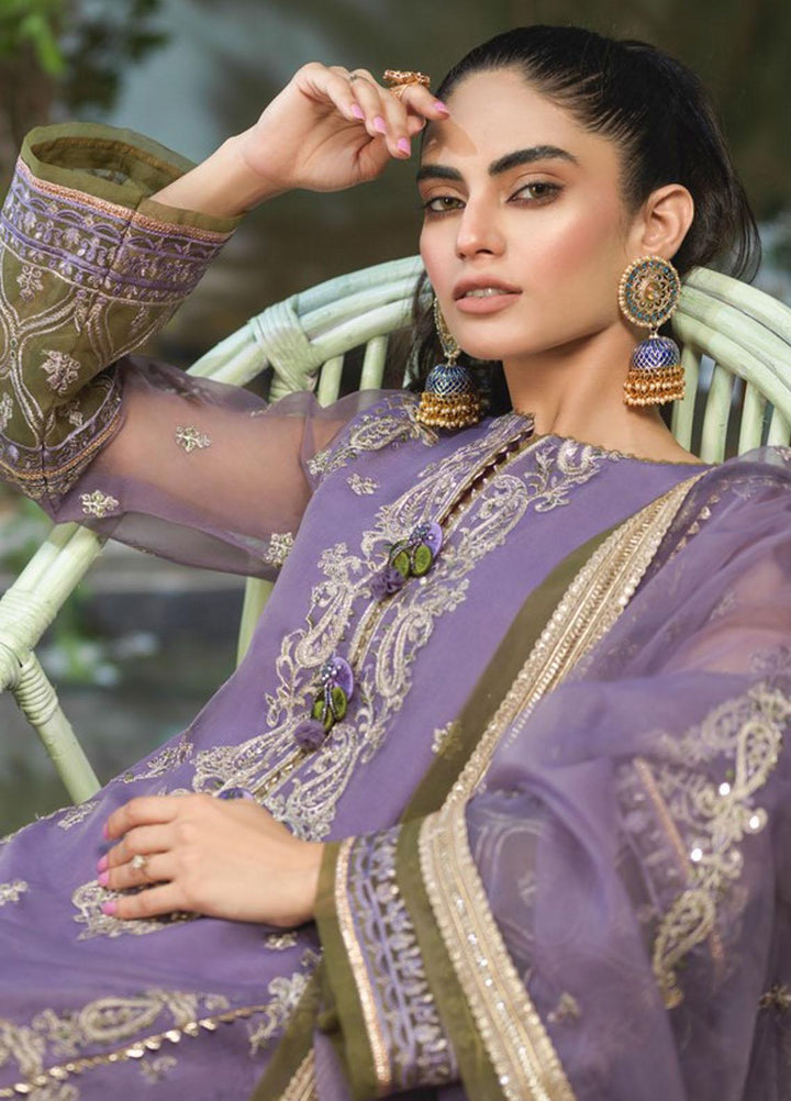Asim Jofa Embroidered Organza Suits Unstitched 3 Piece AJ21J AJFC-51 - Festive Collection