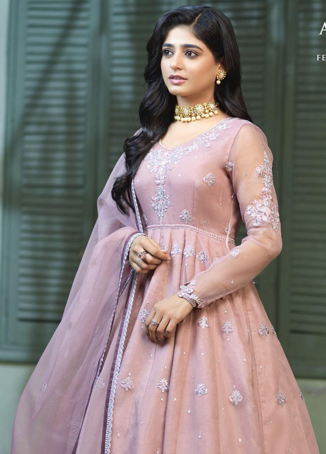 Asim Jofa Embroidered Organza Suits Unstitched 3 Piece AJ21J AJFC-54 - Festive Collection