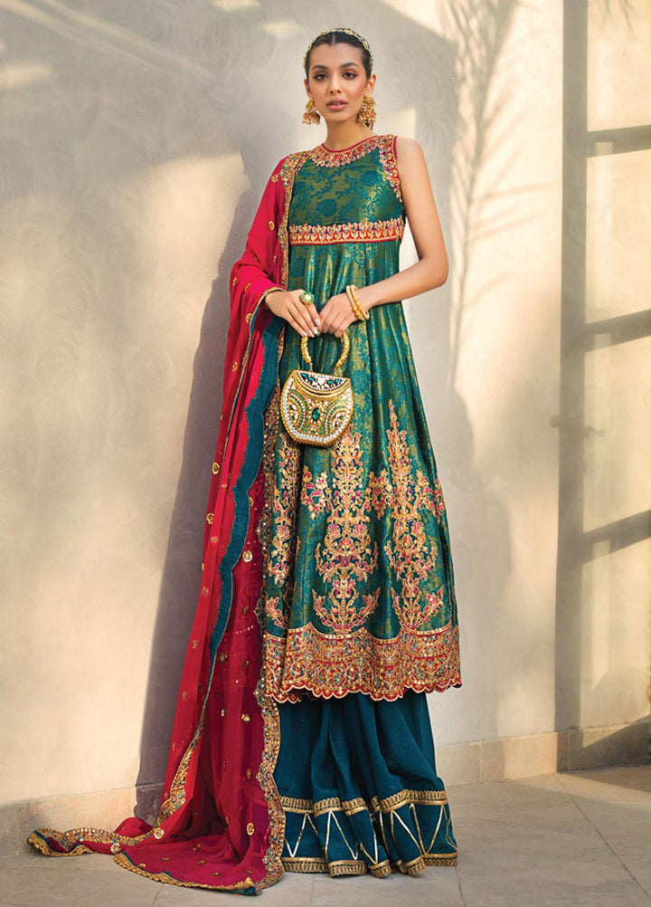 Asim Jofa Embroidered Cotton Net Suits Unstitched 3 Piece AJ21LE 03 - Luxury Collection