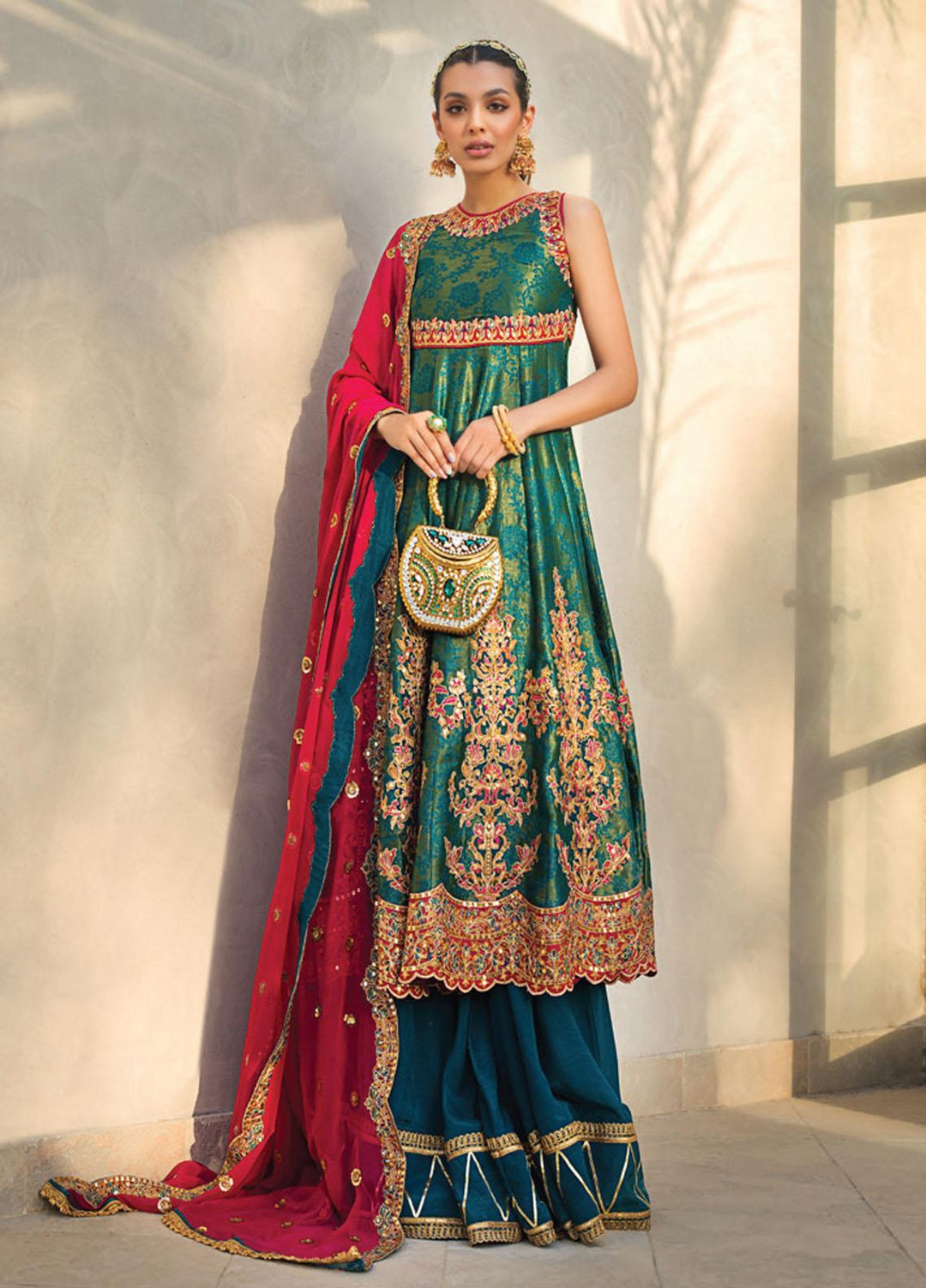 Asim Jofa Embroidered Cotton Net Suits Unstitched 3 Piece AJ21LE 03 - Luxury Collection