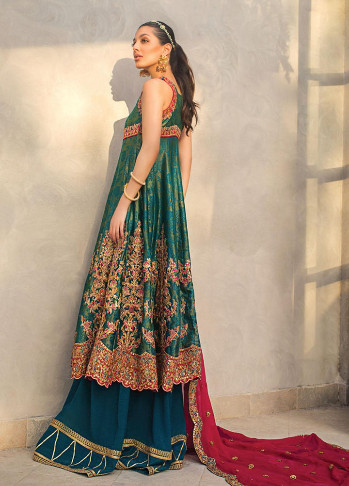 Asim Jofa Embroidered Cotton Net Suits Unstitched 3 Piece AJ21LE 03 - Luxury Collection