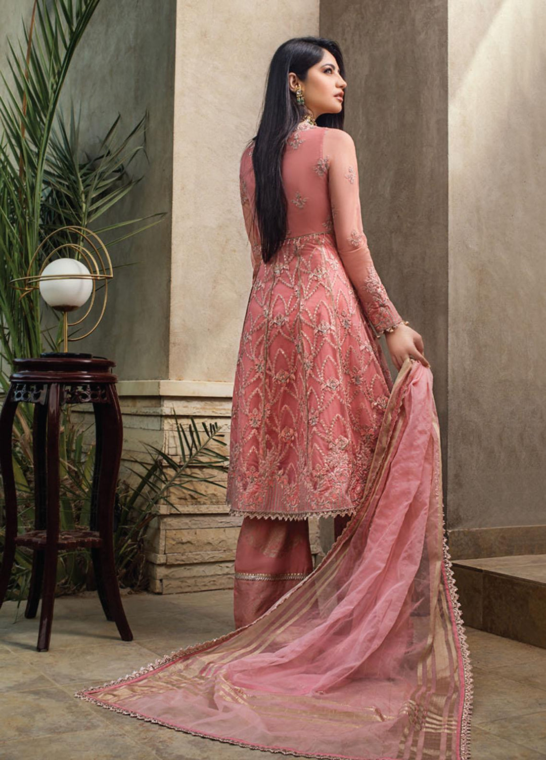 Asim Jofa Embroidered Net Suits Unstitched 3 Piece AJ21LE 04 - Luxury Collection