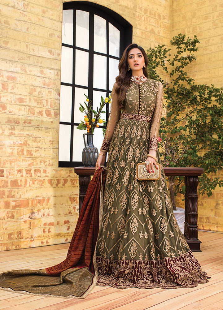 Asim Jofa Embroidered Net Suits Unstitched 3 Piece AJ21LE 06 - Luxury Collection