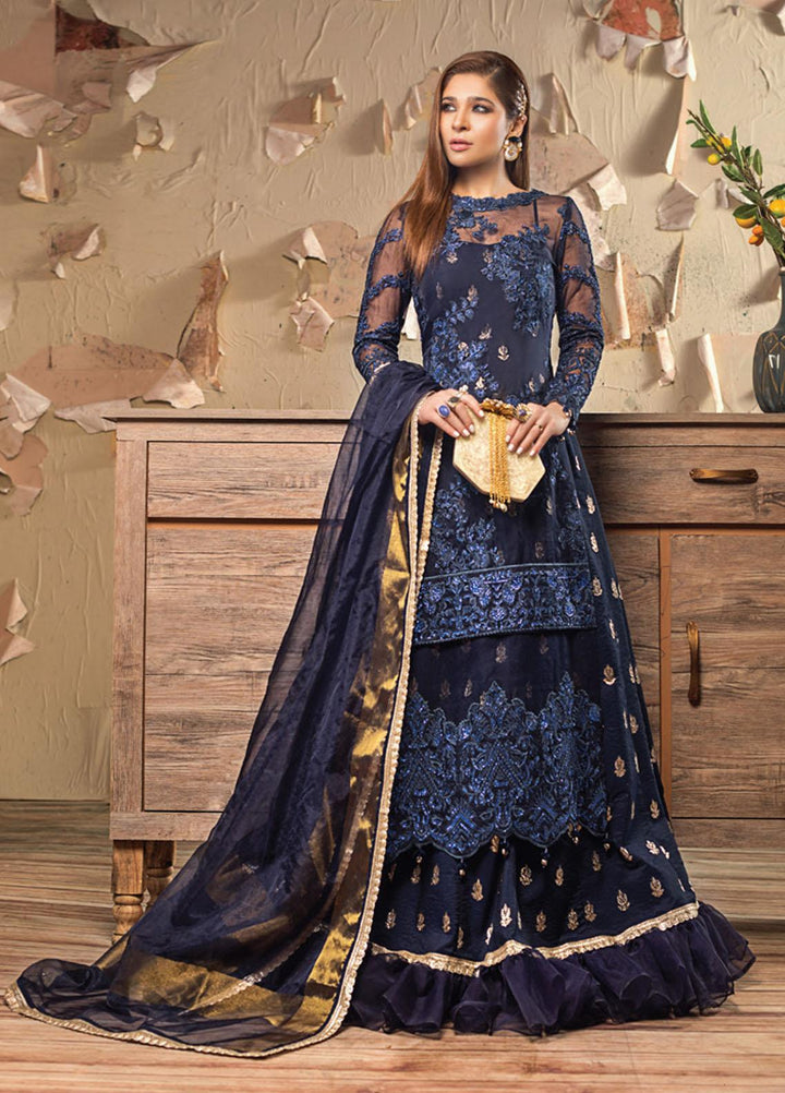 Asim Jofa Embroidered Organza Suits Unstitched 3 Piece AJ21LE 09 - Luxury Collection